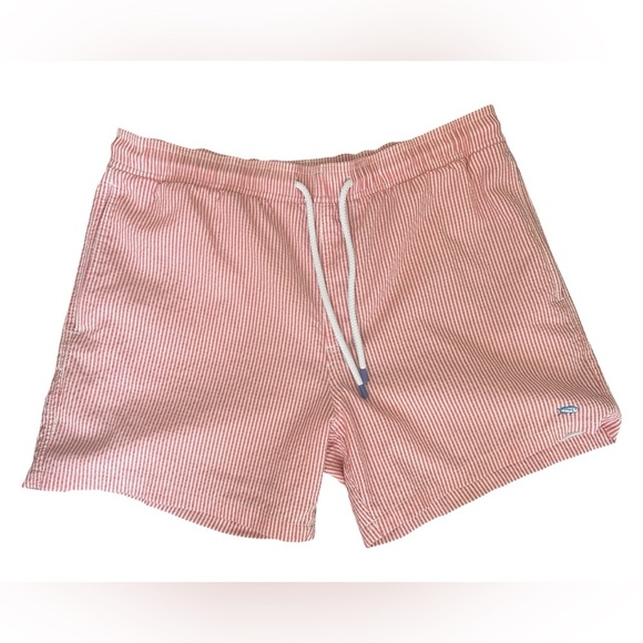 Southern Tide Men’s Red & White Striped Swim Trunks Size XL - Picture 1 of 5